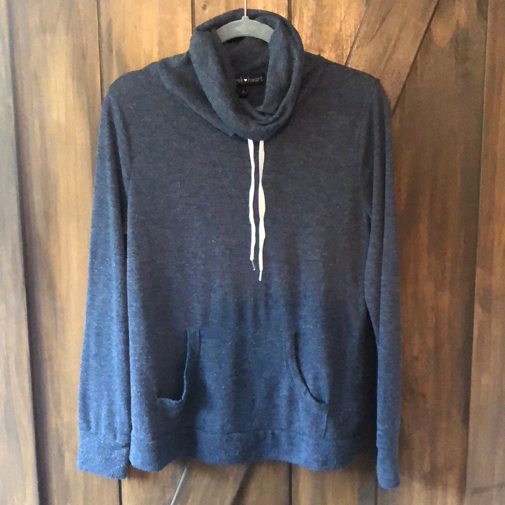 Pullover sweatshirt with drawstring neckline